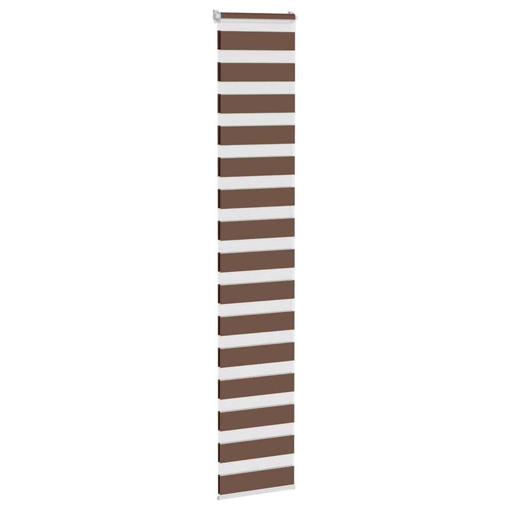 VidaXL store enrouleur zèbre 50x230 cm largeur de tissu 45,9 cm polyester marron
