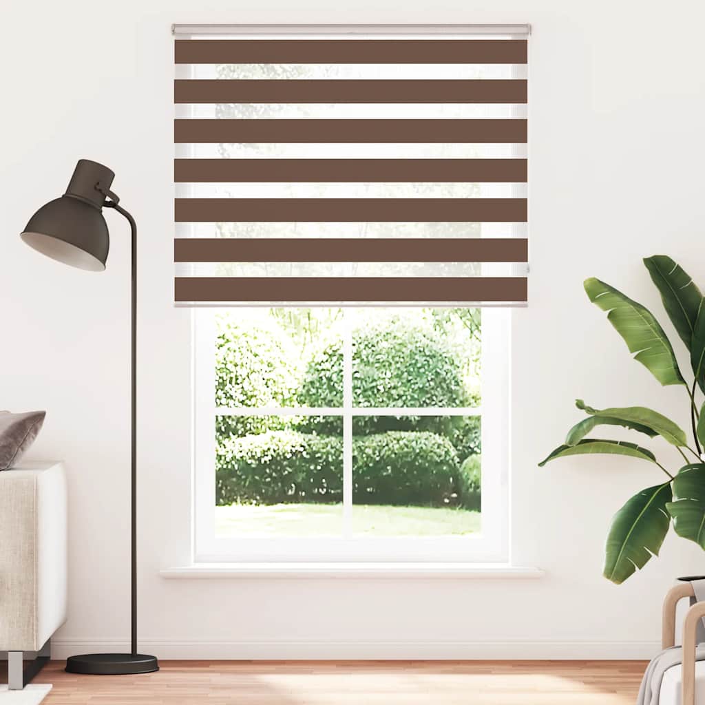 Vidaxx store enrouleur zèbre 145x230 cm largeur de tissu 140,9 cm polyester marron