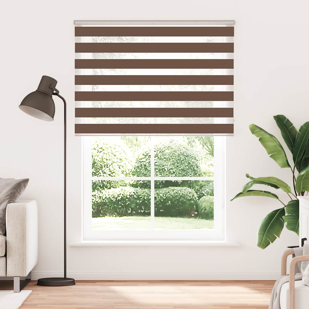 VidaXL store enrouleur zèbre 165x230 cm largeur du tissu 160,9 cm polyester marron