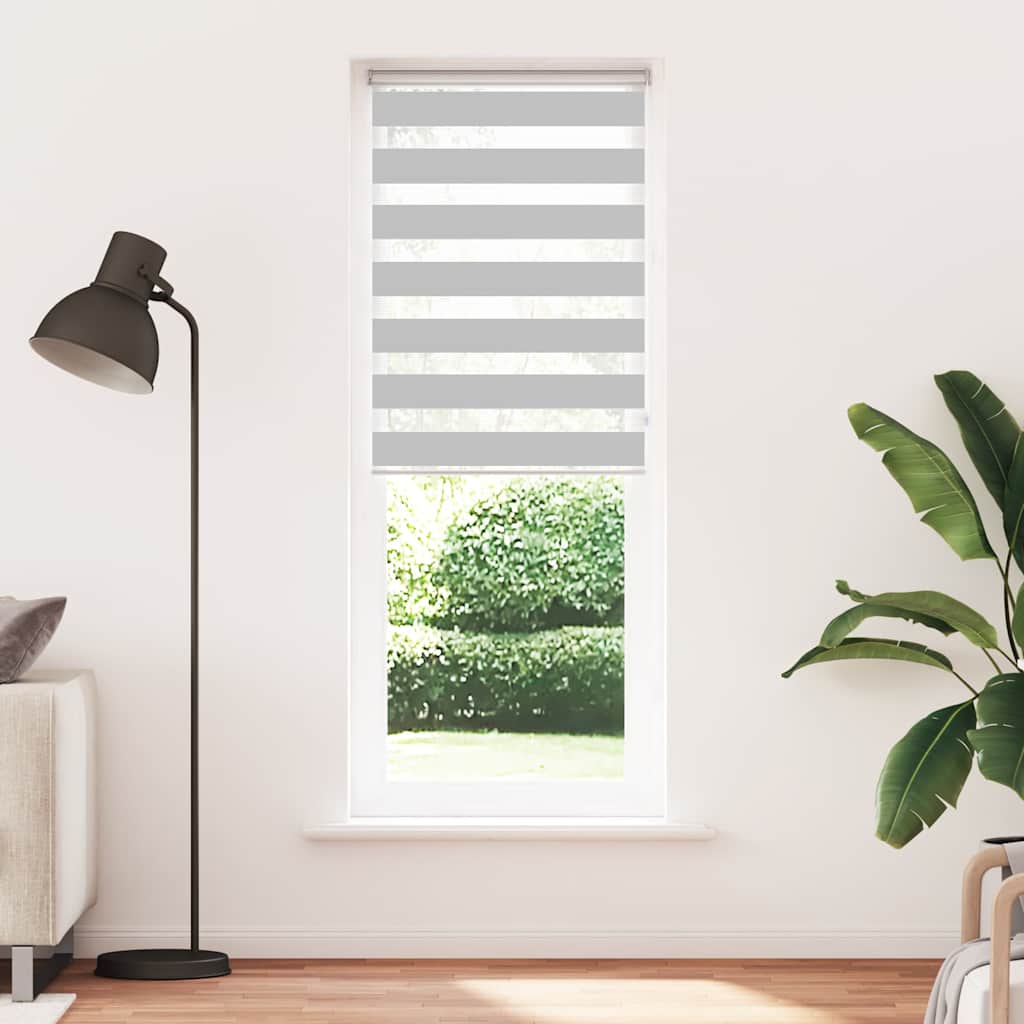 VidaXL store enrouleur zèbre 90x200 cm largeur de tissu 85,9 cm gris clair