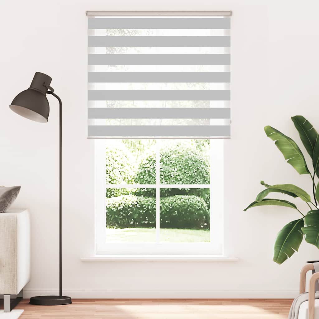 VidaXL store enrouleur zèbre 125x200 cm largeur de tissu 120,9 cm gris clair