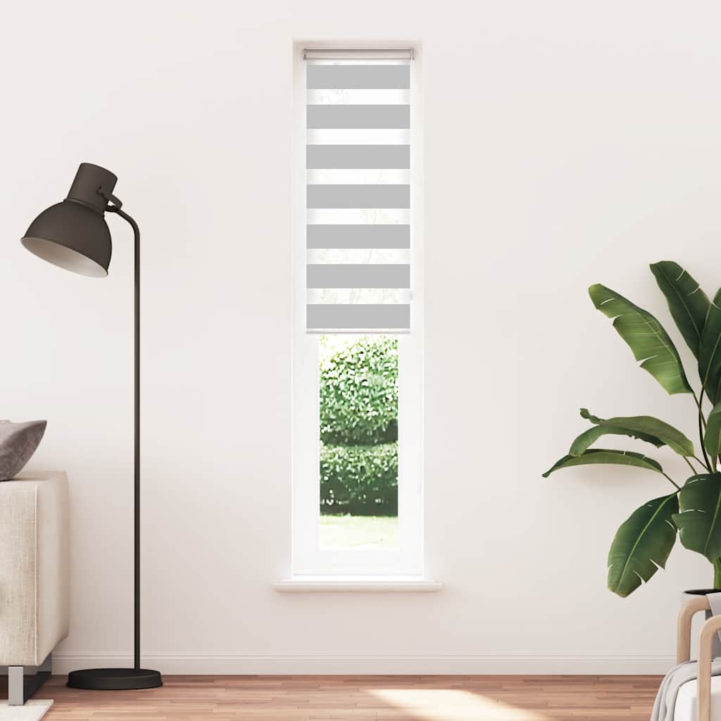 VidaXL store enrouleur zèbre 45x230 cm largeur de tissu 40,9 cm gris clair