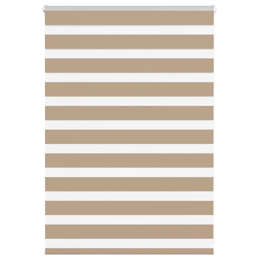 VidaXL store zèbre 105x100 cm largeur de tissu 100,9 cm polyester marron sable