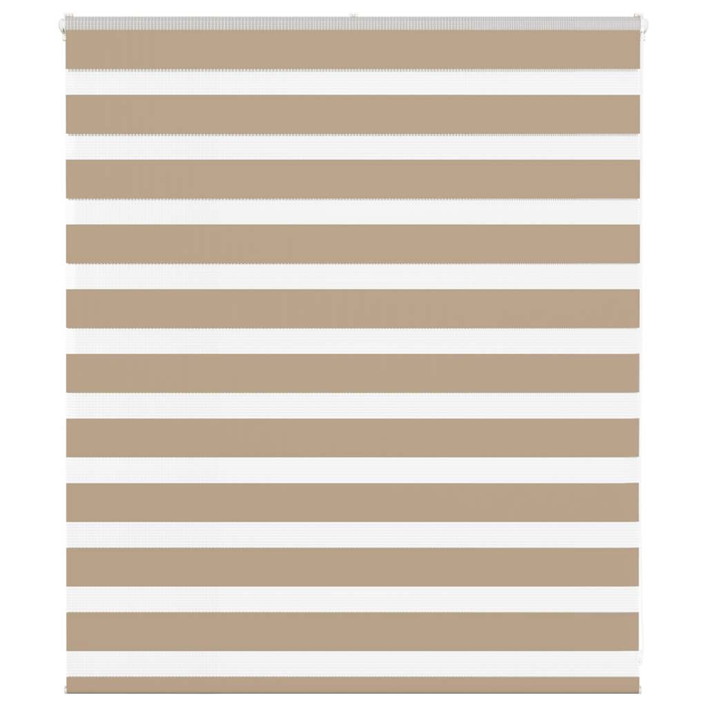 VidaXL store zèbre 130x100 cm largeur de tissu 125,9 cm polyester marron sable