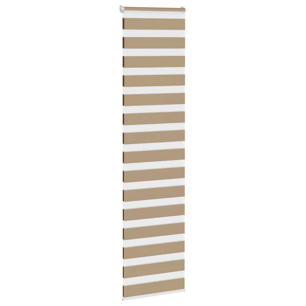 VidaXL store zèbre 55x200 cm largeur de tissu 50,9 cm polyester marron sable
