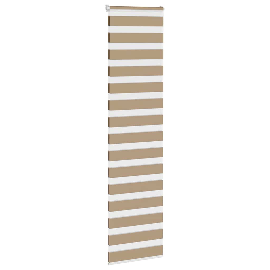 VidaXL store zèbre 65x200 cm largeur de tissu 60,9 cm polyester marron sable
