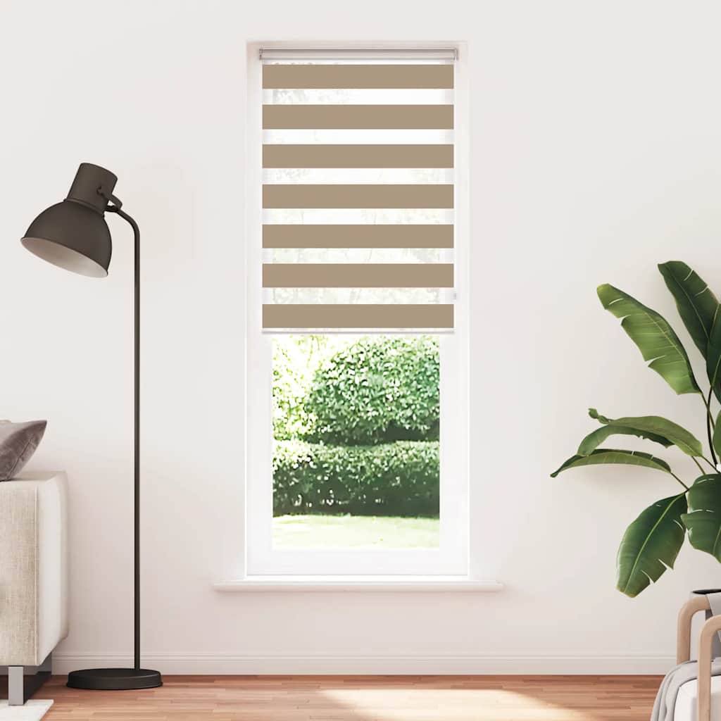 VidaXL store zèbre 75x230 cm largeur de tissu 70,9 cm polyester marron sable