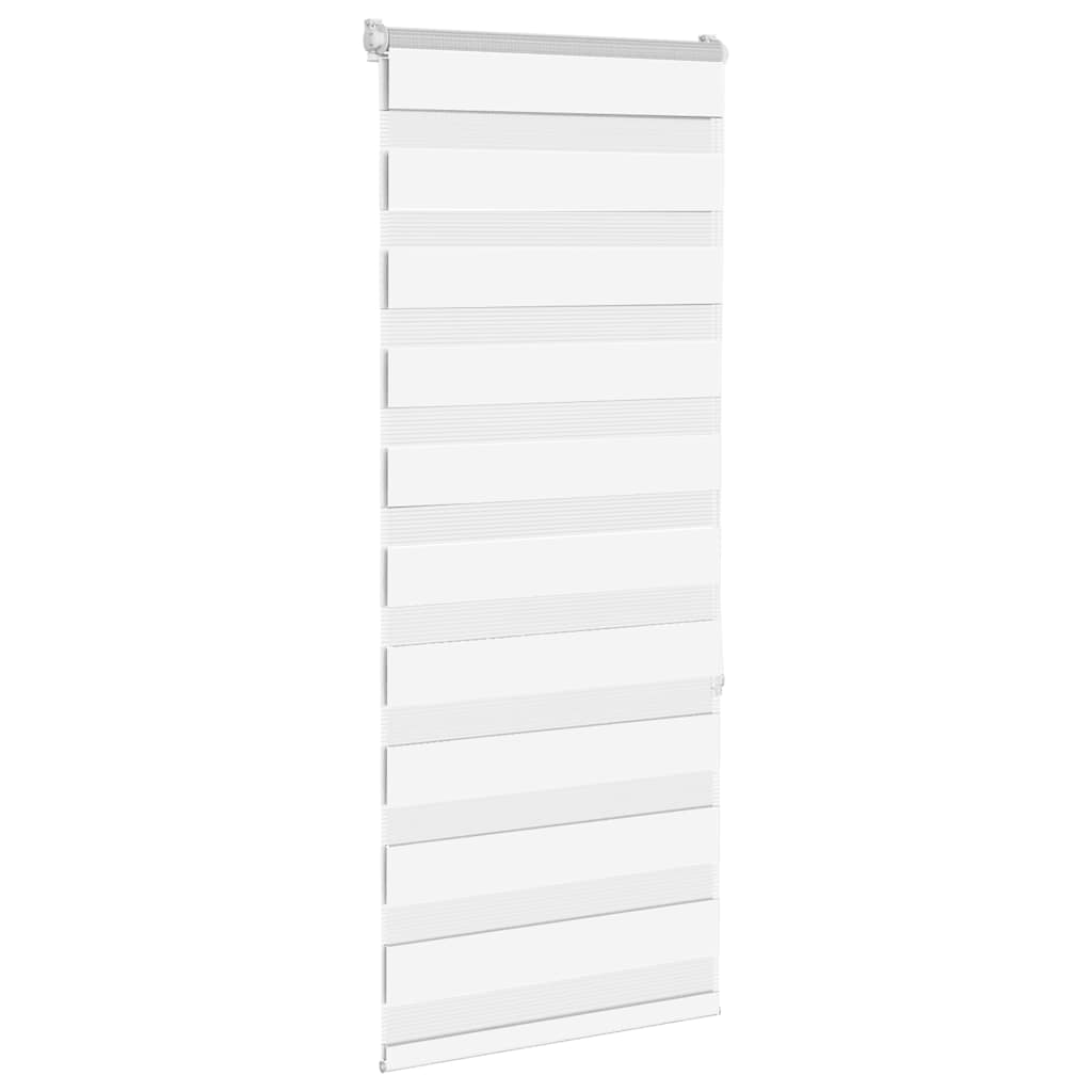 VidaXL store enrouleur zèbre 55x150 cm largeur de tissu 50,9 cm polyester blanc