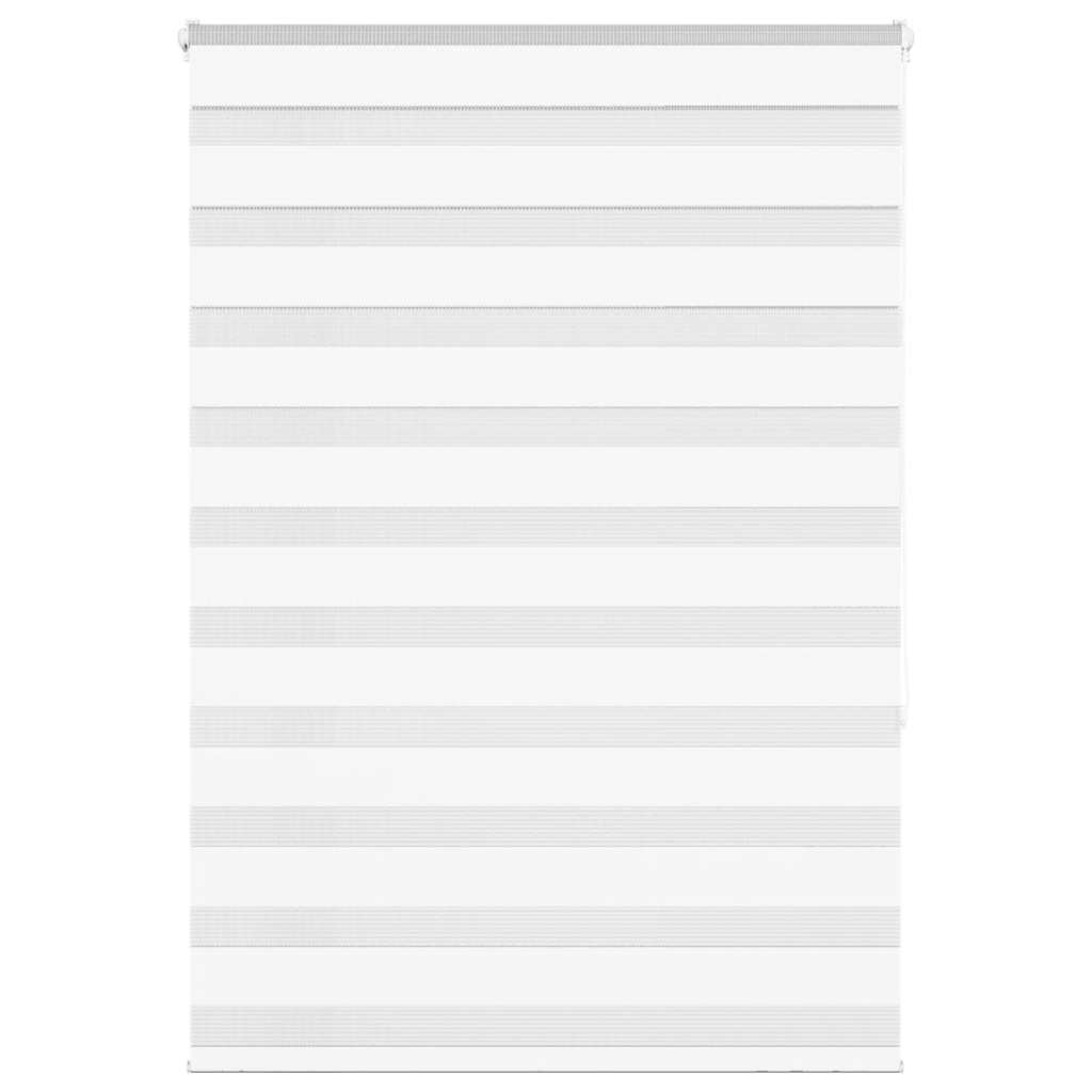 VidaXL store enrouleur zèbre 105x150 cm largeur du tissu 100,9 cm polyester blanc
