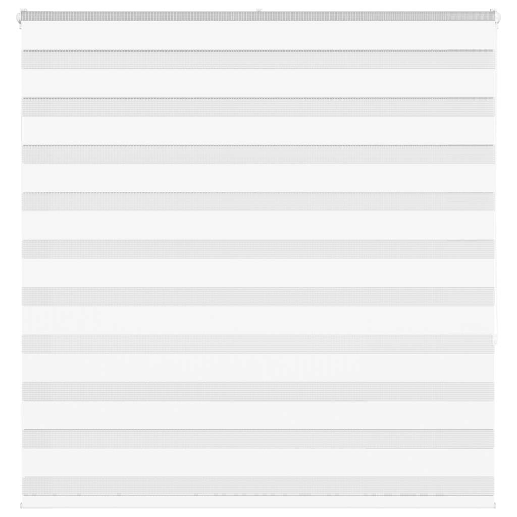 VidaXL store enrouleur zèbre 150x150 cm largeur du tissu 145,9 cm polyester blanc