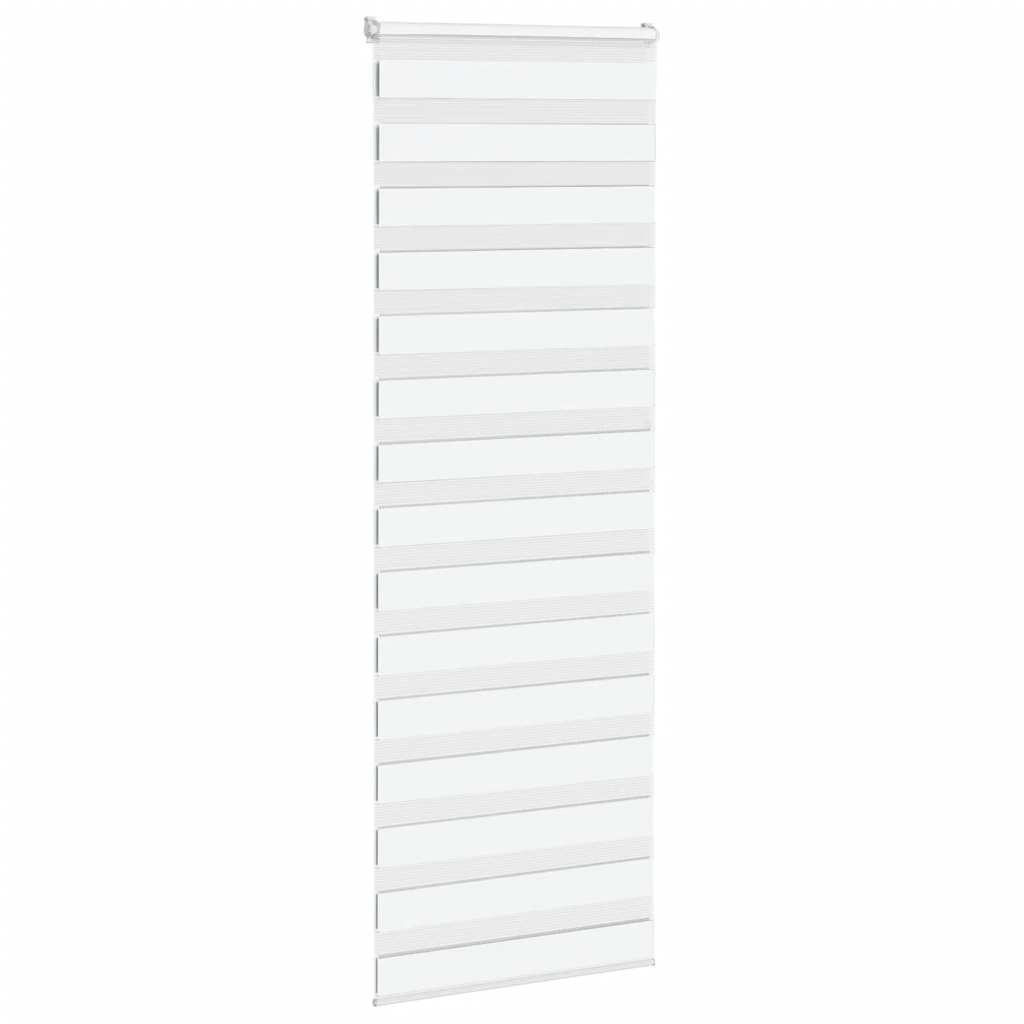 VidaXL store enrouleur zèbre 75x230 cm largeur de tissu 70,9 cm polyester blanc