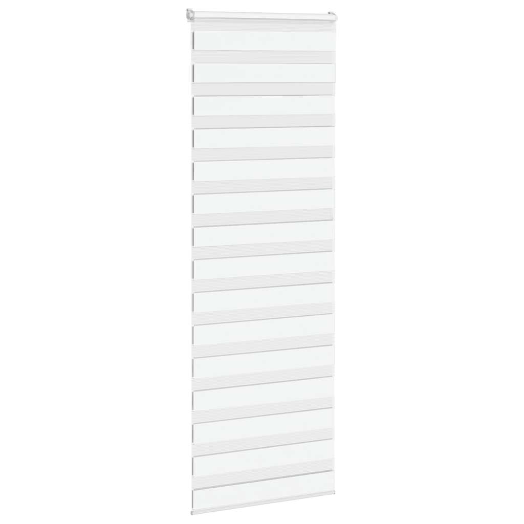 VidaXL store enrouleur zèbre 85x230 cm largeur du tissu 80,9 cm polyester blanc
