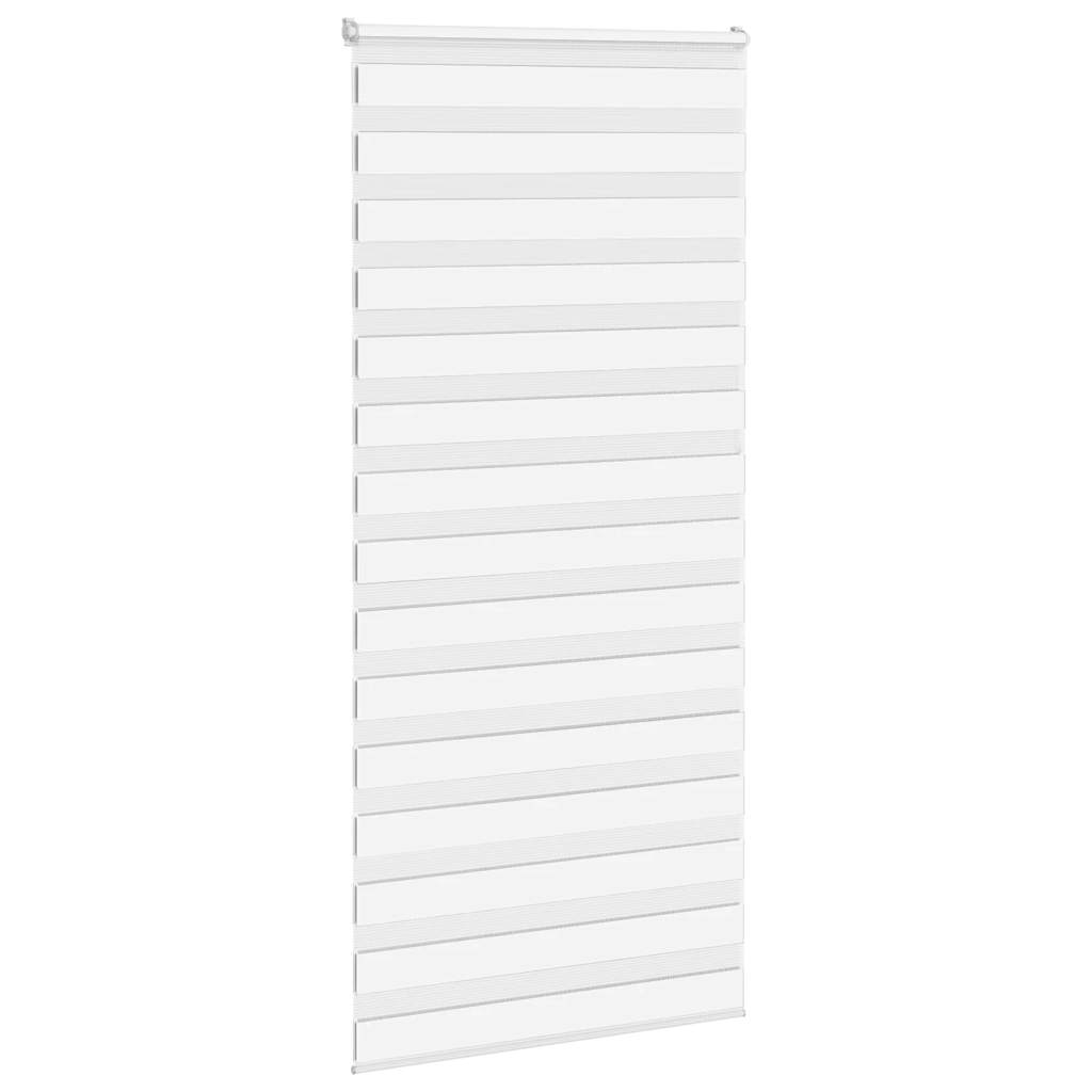 VidaXL store enrouleur zèbre 105x230 cm largeur du tissu 100,9 cm polyester blanc