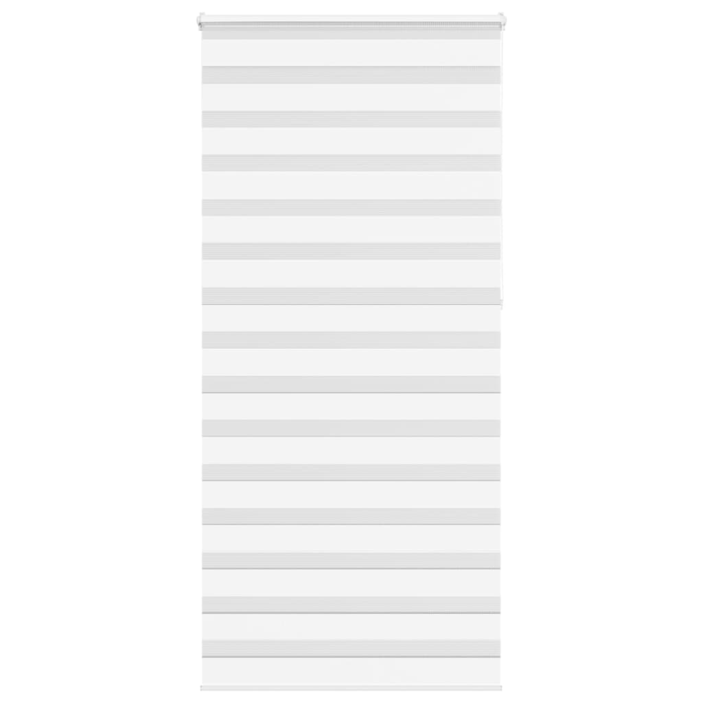 VidaXL store enrouleur zèbre 115x230 cm largeur du tissu 110,9 cm polyester blanc