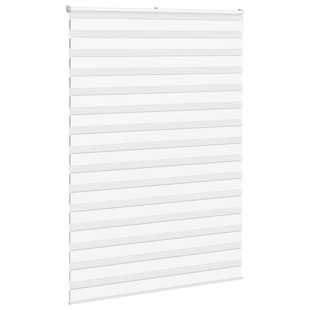 VidaXL store enrouleur zèbre 165x230 cm largeur du tissu 160,9 cm polyester blanc