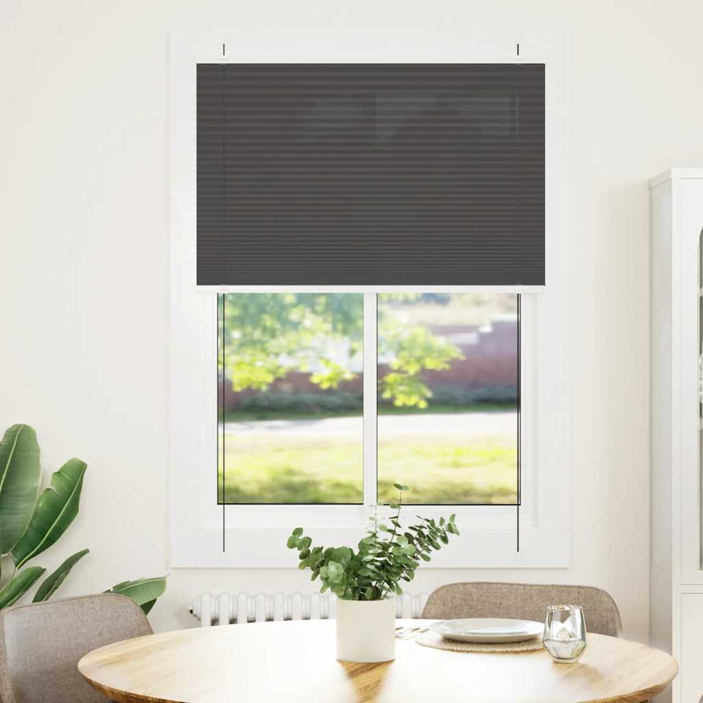 Vidaxl plissé rolgordijn 85x100 cm stofbreedte 84,4 cm polyester zwart