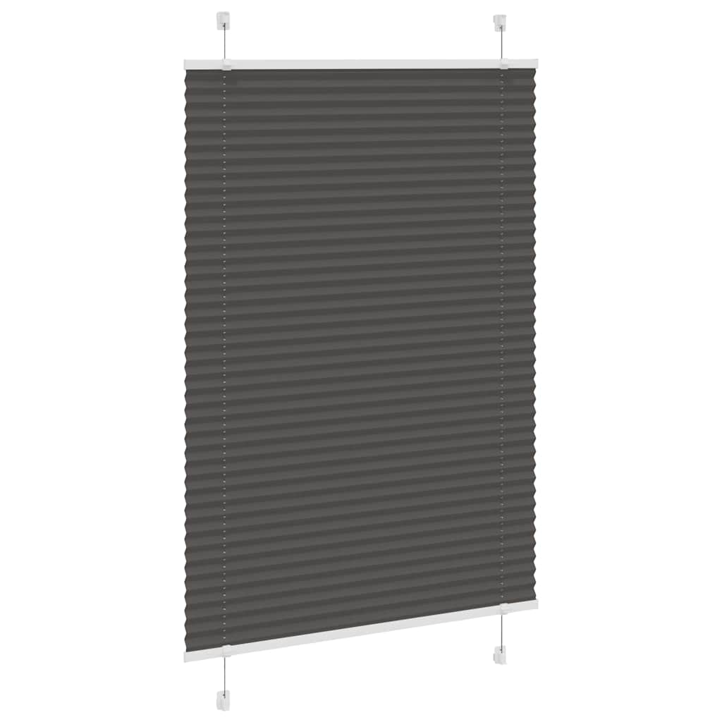 Vidaxl plissé rolgordijn 85x100 cm stofbreedte 84,4 cm polyester zwart