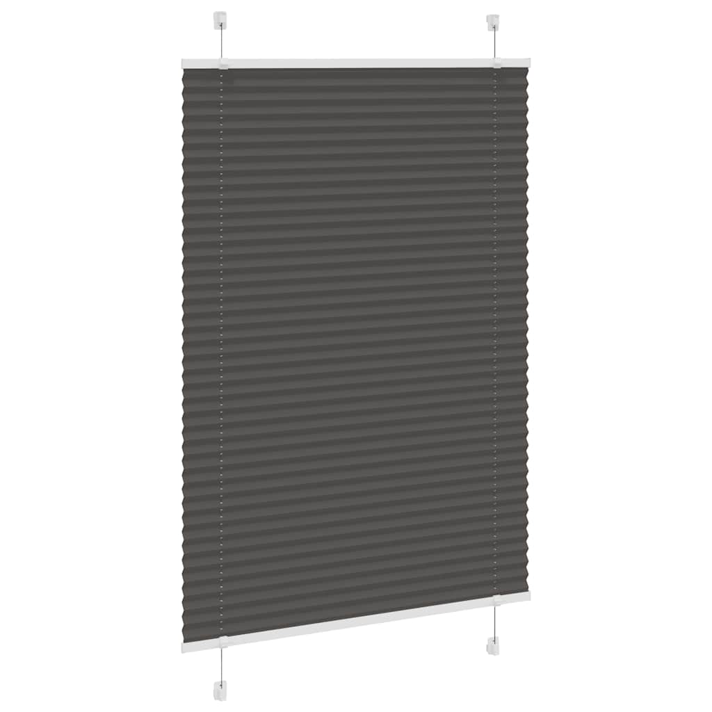 Vidaxl plissé rolgordijn 100x100 cm stofbreedte 99,4cm polyester zwart