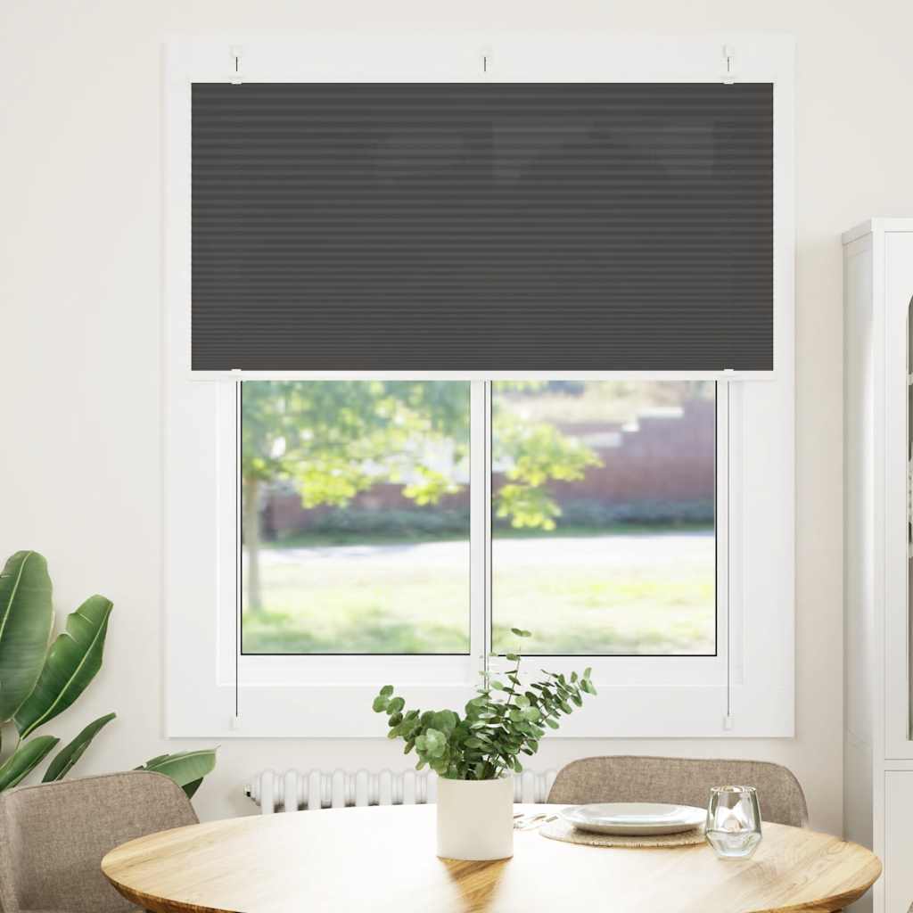 Vidaxl plissé rolgordijn 115x150cm stofbreedte 114,4cm polyester zwart