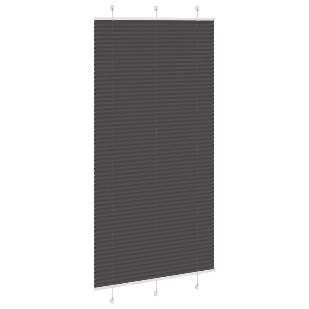 Vidaxl plissé rolgordijn 110x200cm stofbreedte 109,4cm polyester zwart