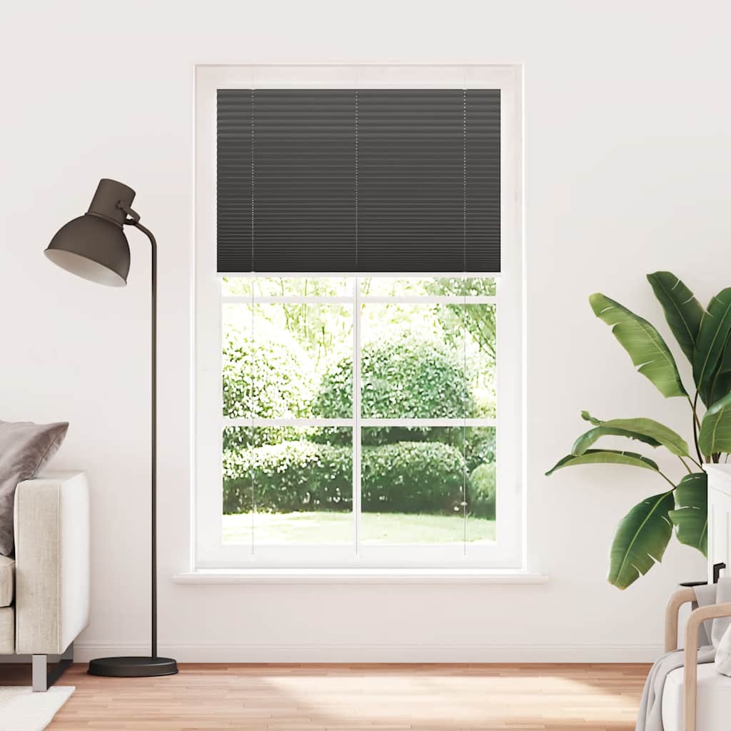 Vidaxl plissé rolgordijn 120x200cm stofbreedte 119,4cm polyester zwart