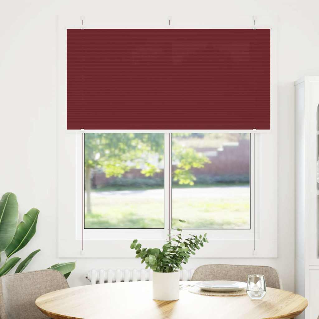 Vidaxl plissé rolgordijn 120x100cm stofbreedte 119,4cm bordeauxrood
