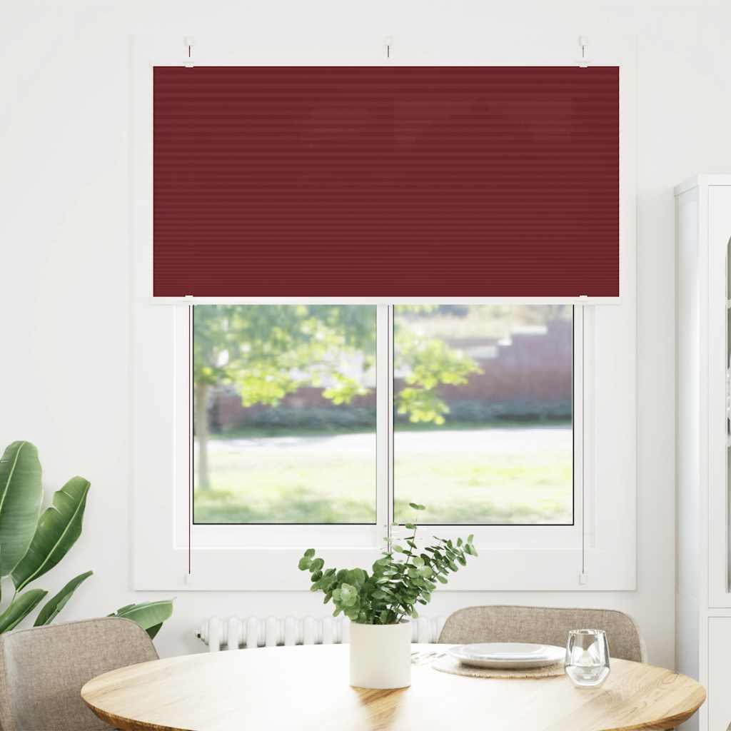 Vidaxl plissé rolgordijn 115x150cm stofbreedte 114,4cm bordeauxrood