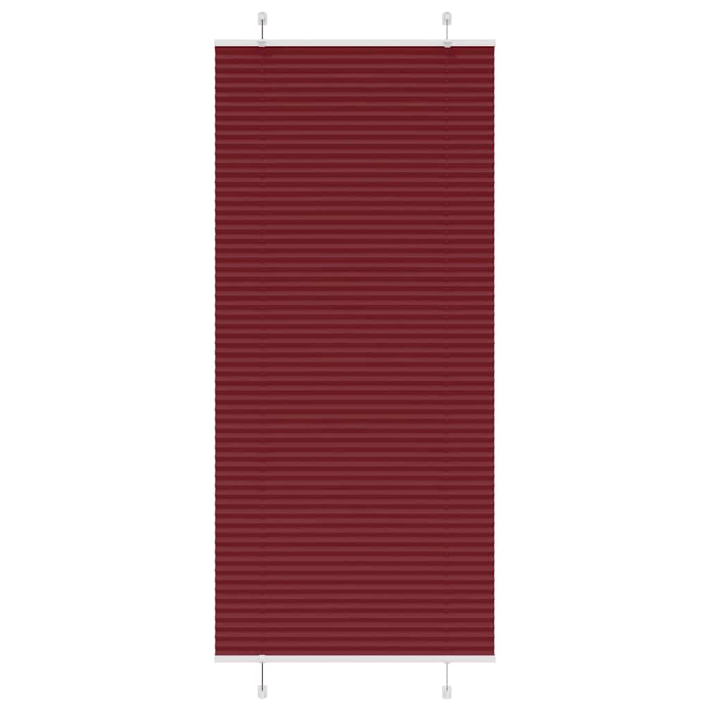 Vidaxl plissé rolgordijn 95x200 cm stofbreedte 94,4 cm bordeauxrood