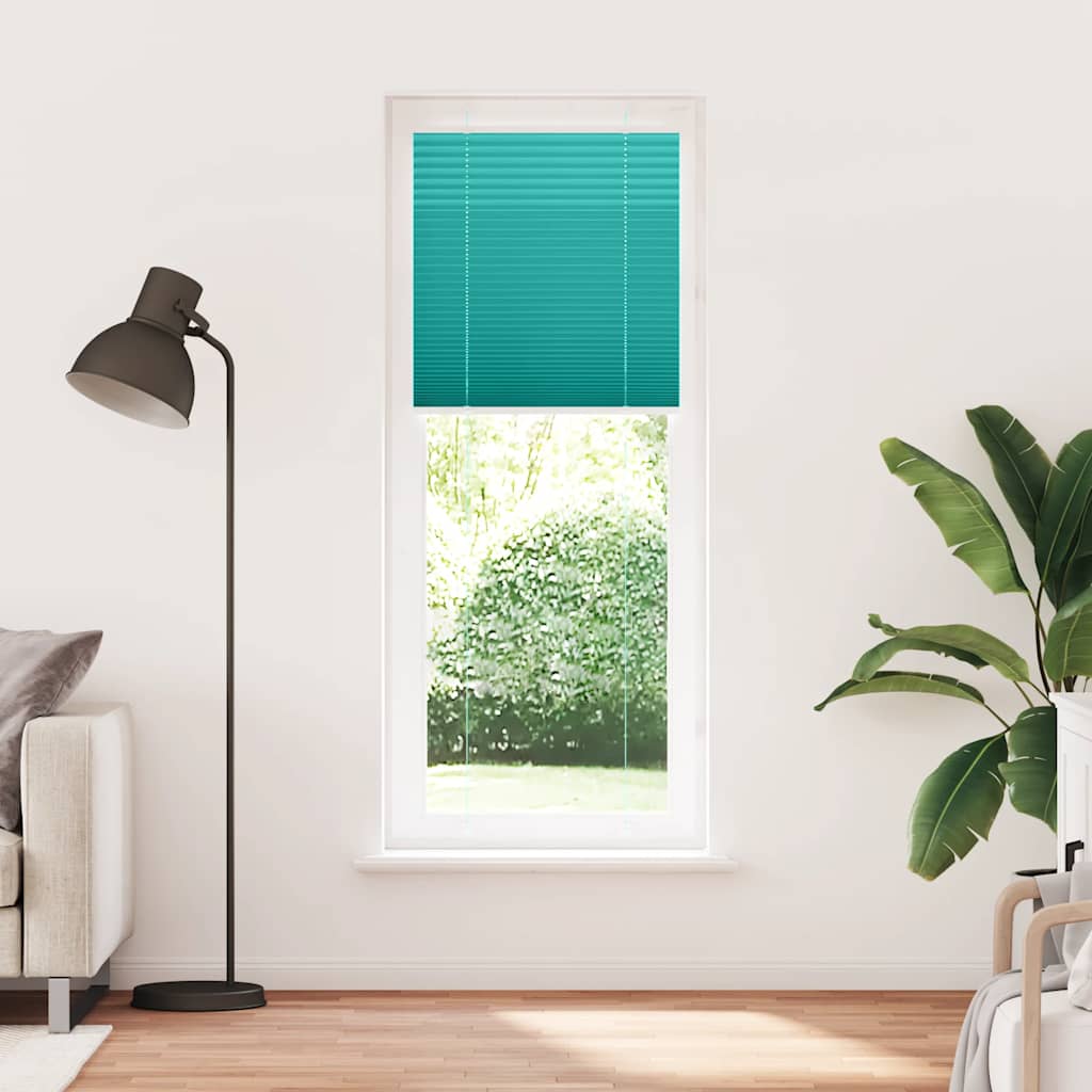 Vidaxl plissé rolgordijn 75x200 cm stofbreedte 74,4 cm petrol groen
