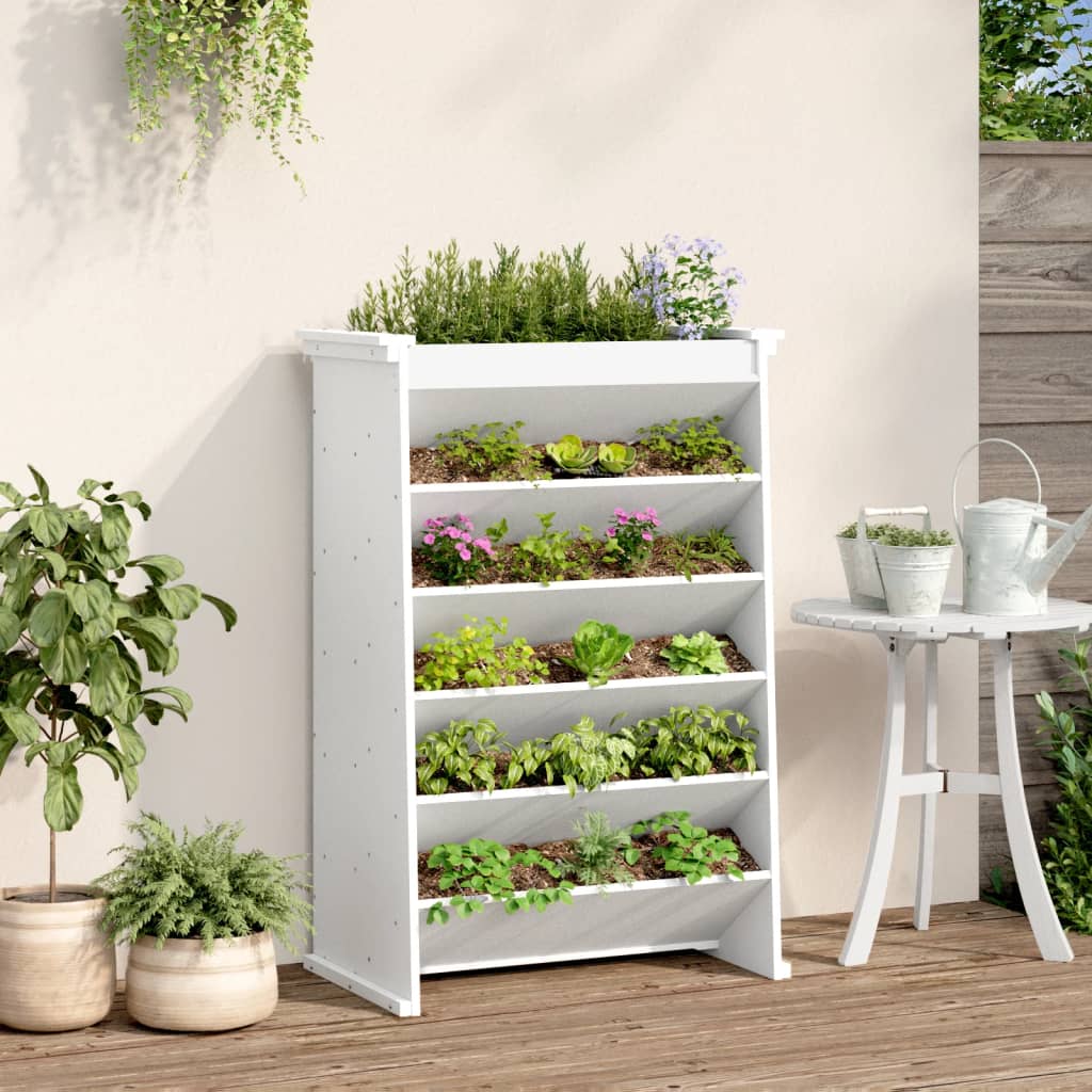 Vidaxx bac à herbes 6 couches 69x40x101,5 cm bois de pin massif blanc