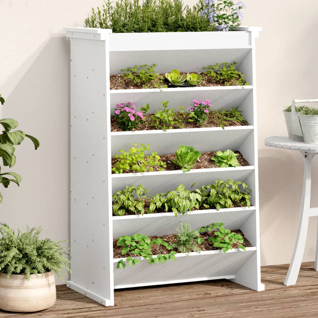 Vidaxx bac à herbes 6 couches 69x40x101,5 cm bois de pin massif blanc