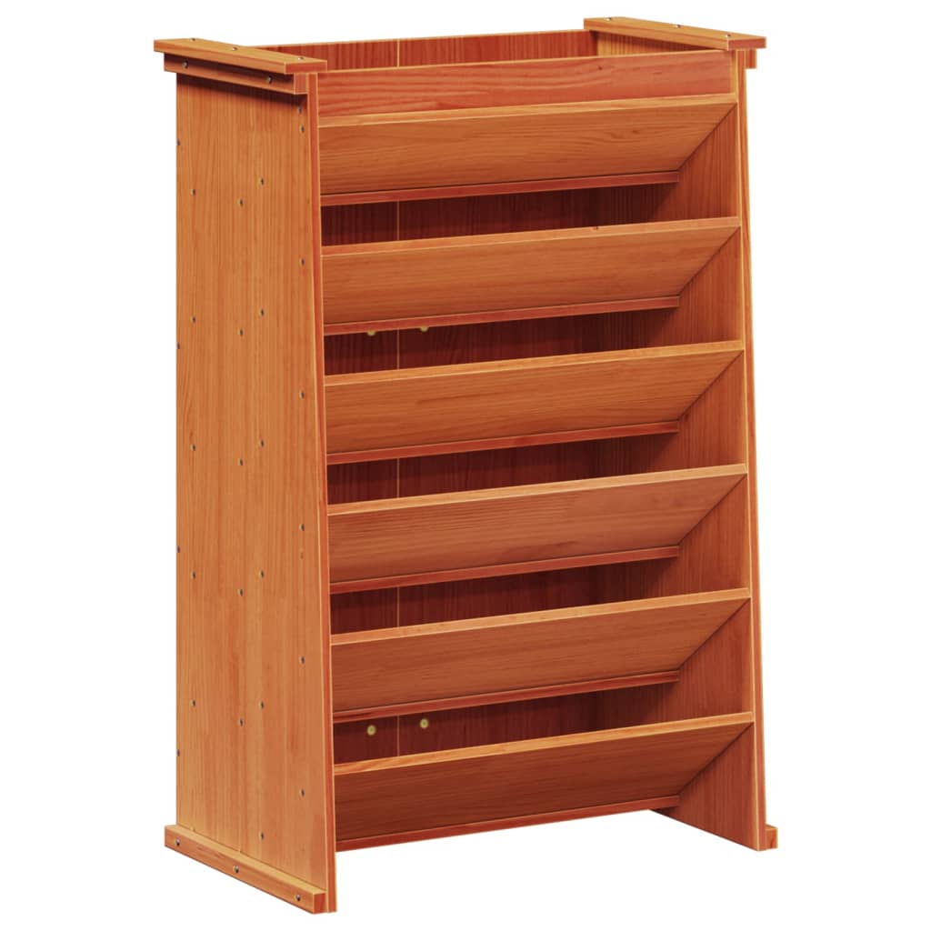 Vidaxx récipient à épices 6 couches 69x40x101,5 cm bois de pin massif, marron lavé