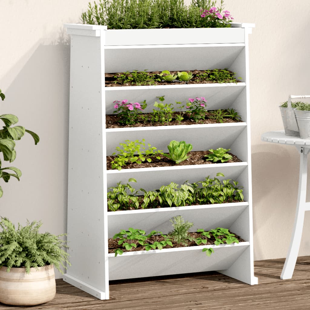 Vidaxx bac à herbes 6 couches 69x40x101,5 cm bois de pin massif blanc