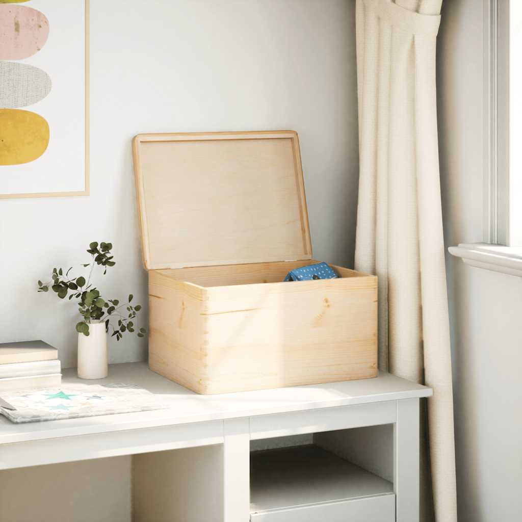 VidaXL boîte en bois avec couvercle 40x30x23 cm bois de pin massif