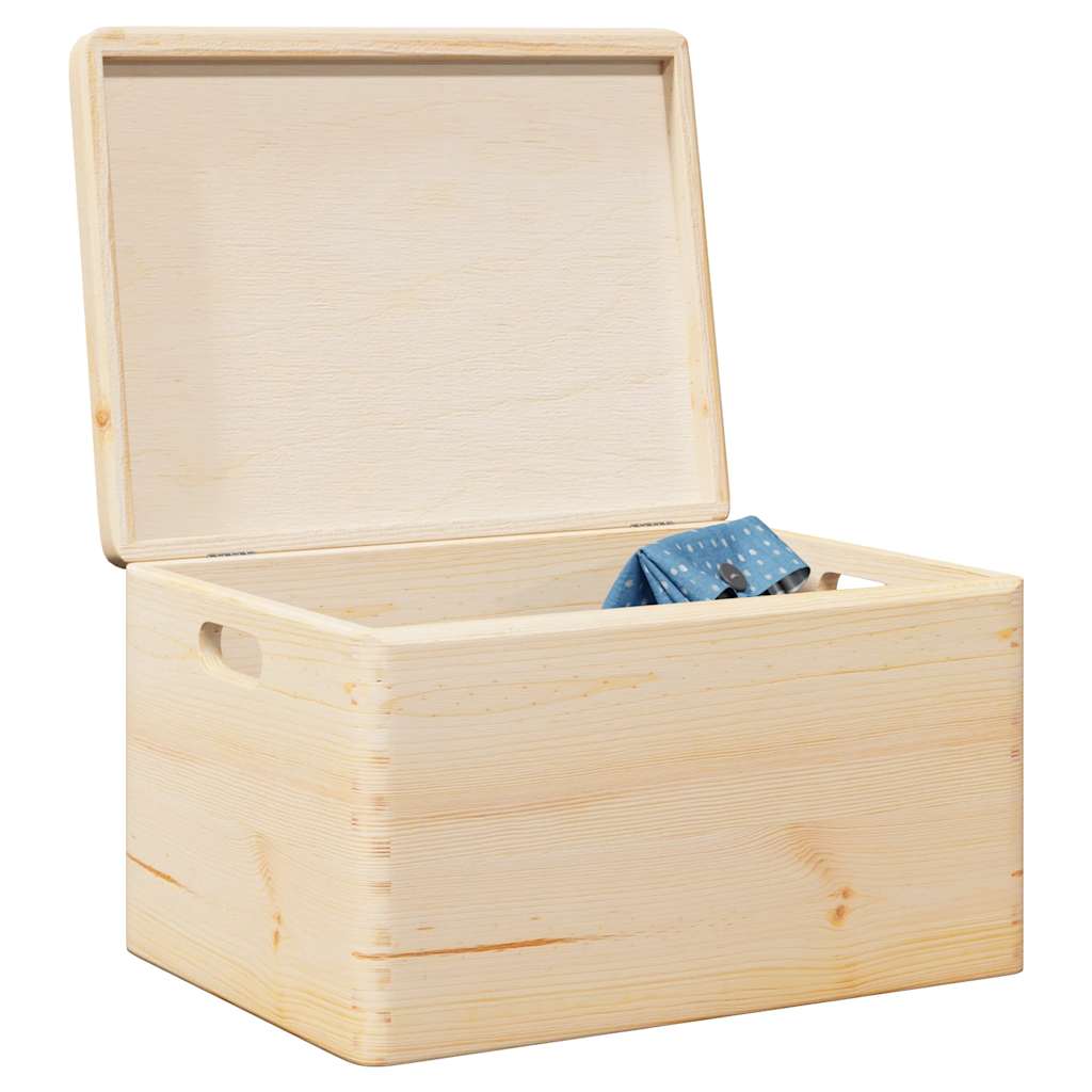 Vidaxx boîte en bois avec poignées de couvercle 40x30x23cm bois de pin massif