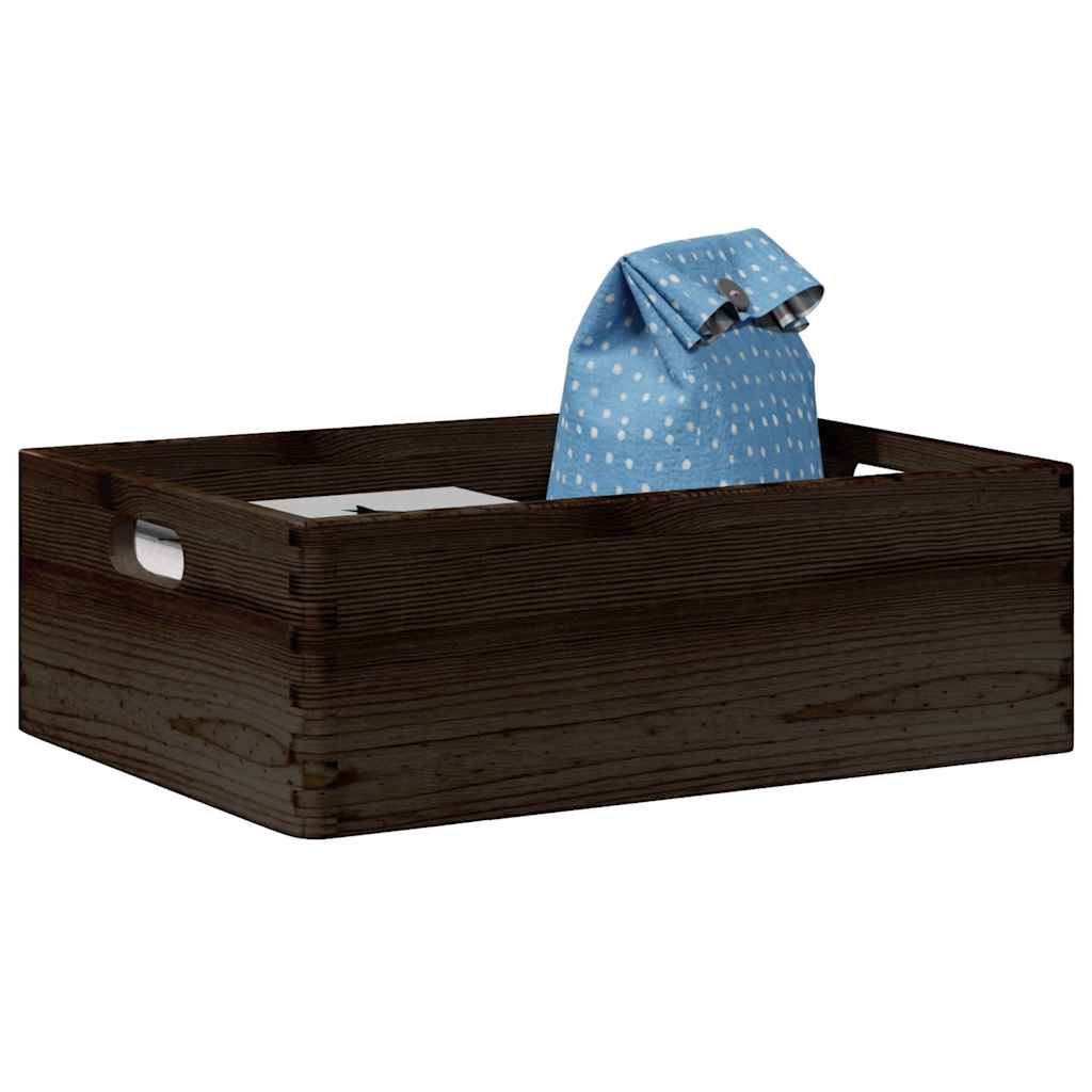 Vidaxx boîte en bois avec poignées 40x30x13 cm bois de pin massif noir