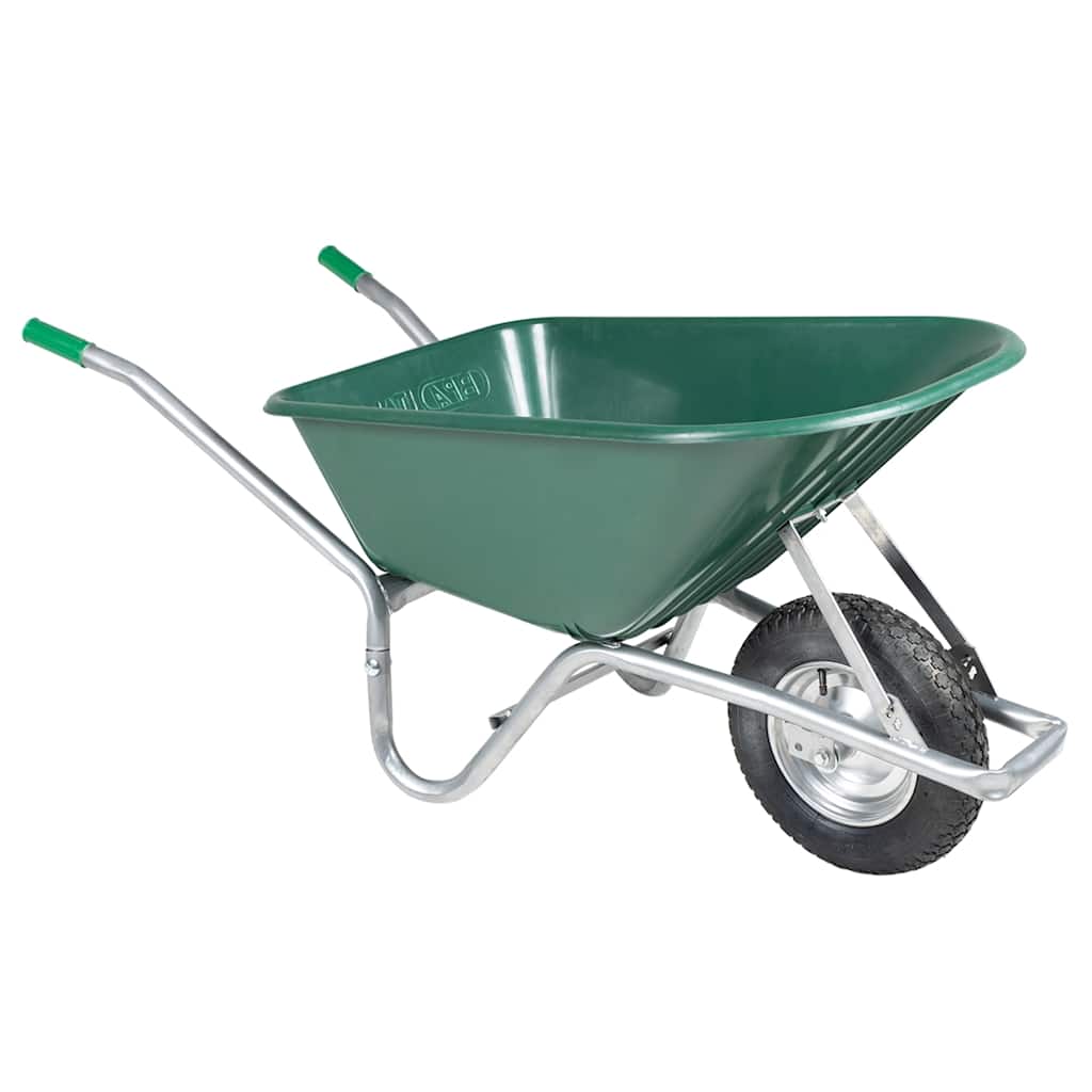 Brouette Vidaxl 90 l 150 kg acier galvanisé et plastique vert