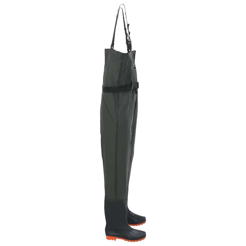 Vidaxl wader avec bottes et ceinture taille 40 vert foncé