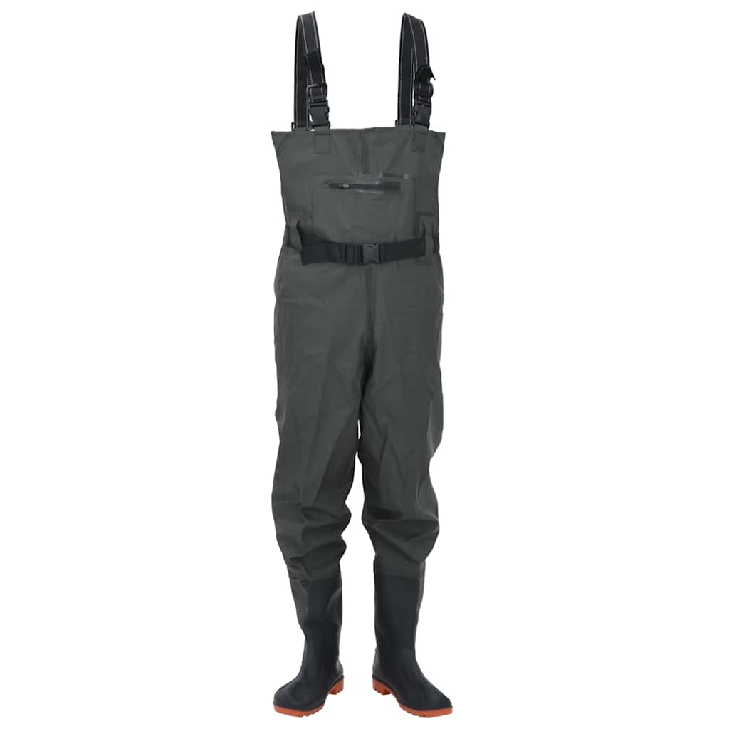 Vidaxl wader avec bottes et ceinture taille 41 vert foncé