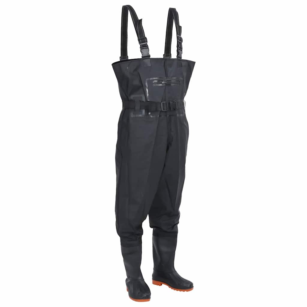 Vidaxl wading avec bottes et ceinture taille 46 noir