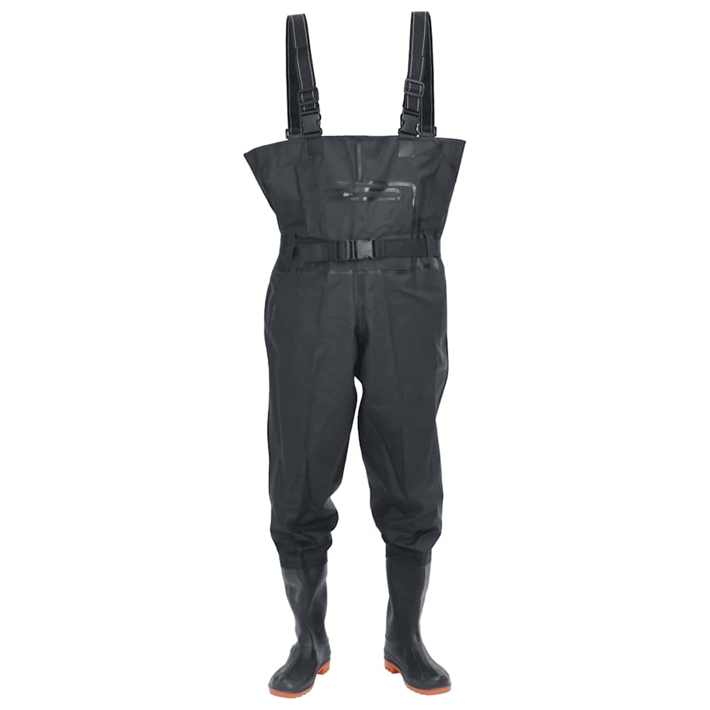 Vidaxl wading avec bottes et ceinture taille 46 noir