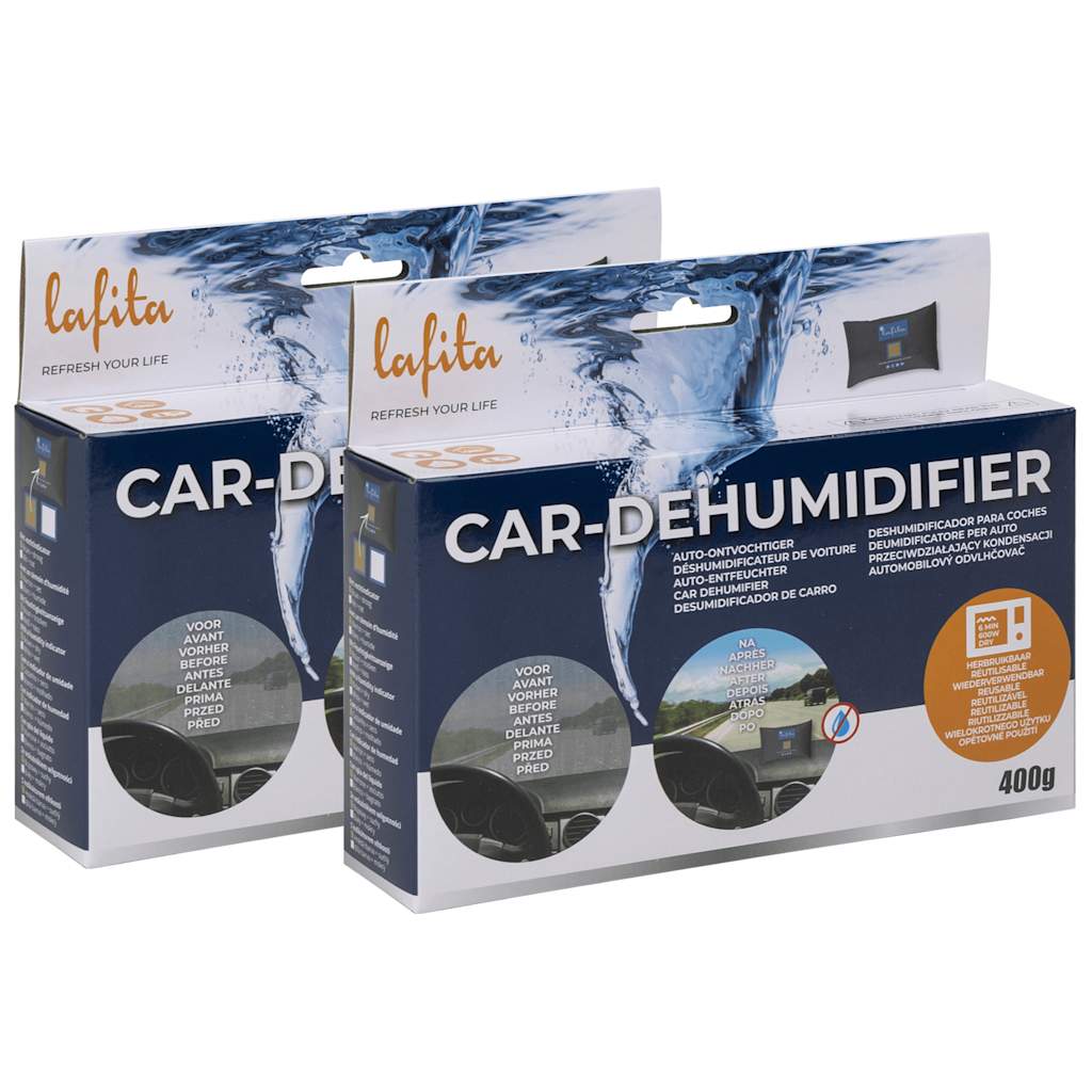 Vidaxl déshumidificateurs pour la voiture réutilisable 2 pcs 400 g
