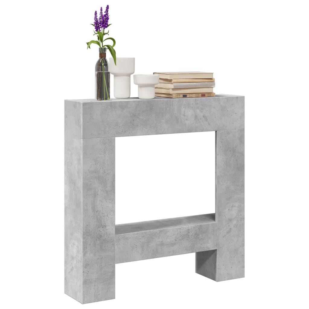Vidaxx contour de cheminée 81x18x82 cm dérivé du bois béton gris