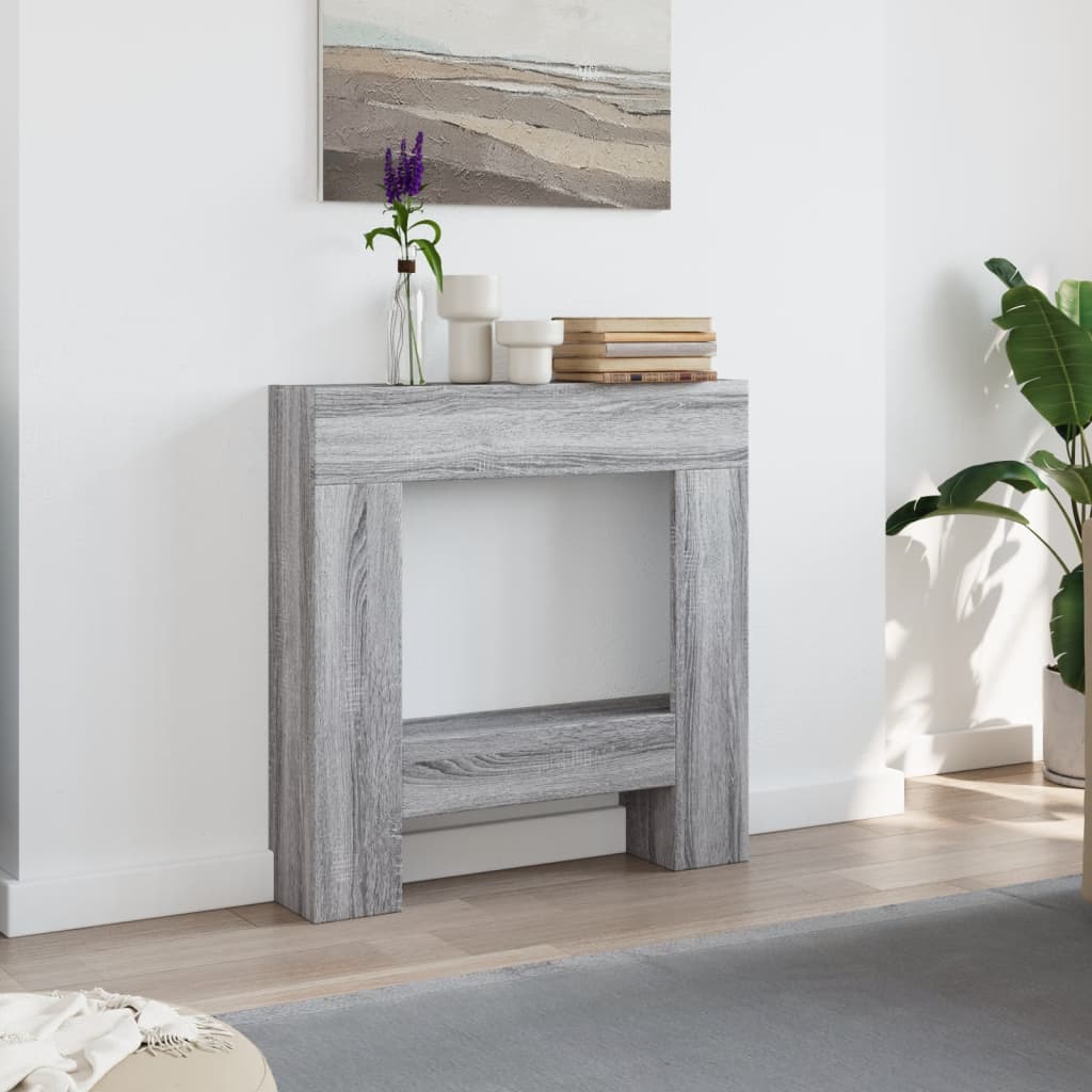 Vidaxx contour de cheminée 81x18x82 cm bois d'ingénierie couleur chêne sonoma gris