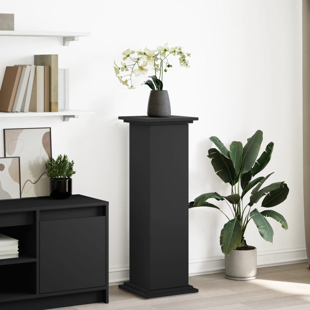 VidaXL Piédestal avec espace de rangement 31x30x90 cm bois fini noir