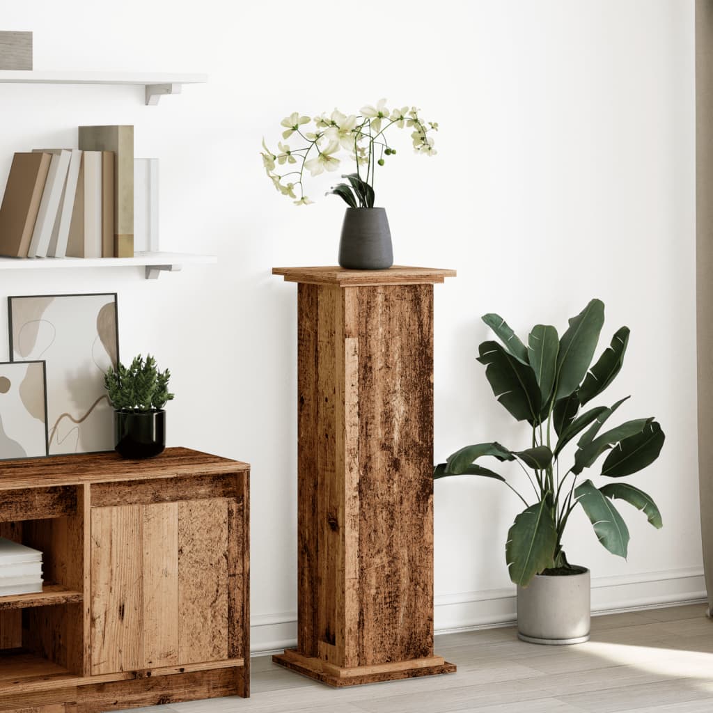 VidaXL Piédestal avec espace de rangement 31x30x90 cm bois fini, couleur bois ancien