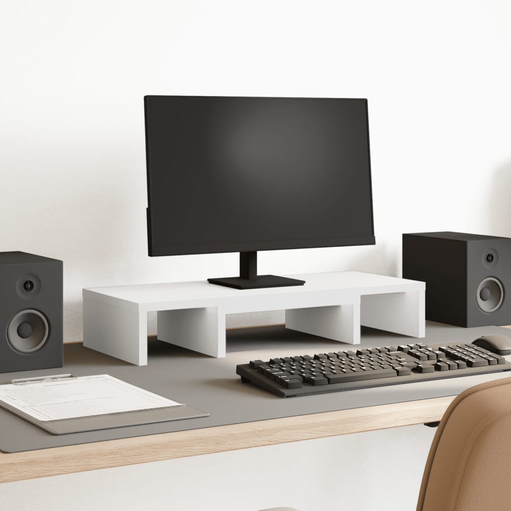Vidaxx support pour moniteur réglable 60x24x10,5 cm bois fini blanc