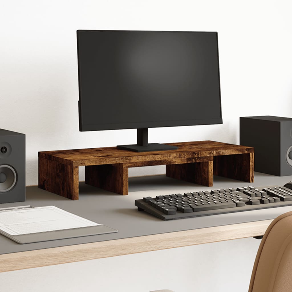 Vidaxx support pour moniteur réglable 60x24x10,5 cm bois chêne fumé