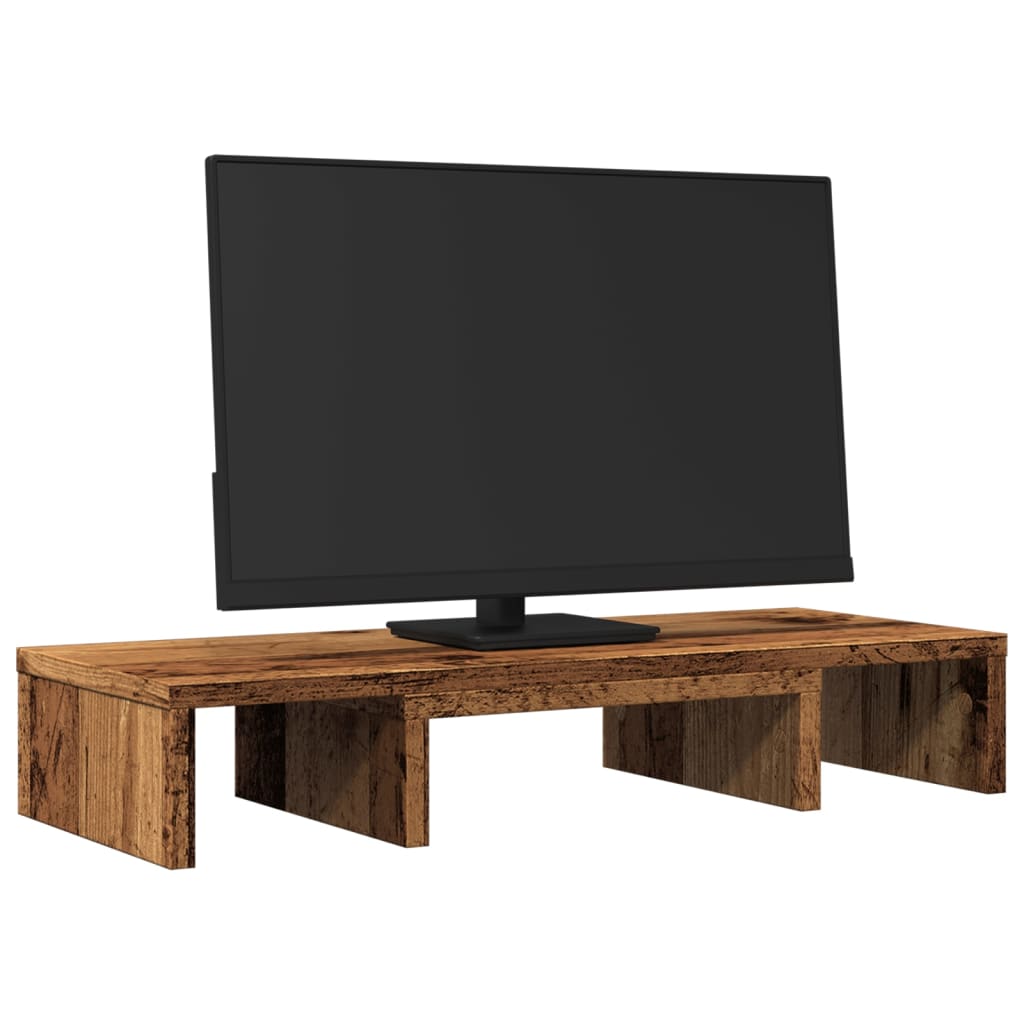 Vidaxx support d'écran réglable 60x24x10,5 cm bois, couleur bois ancien