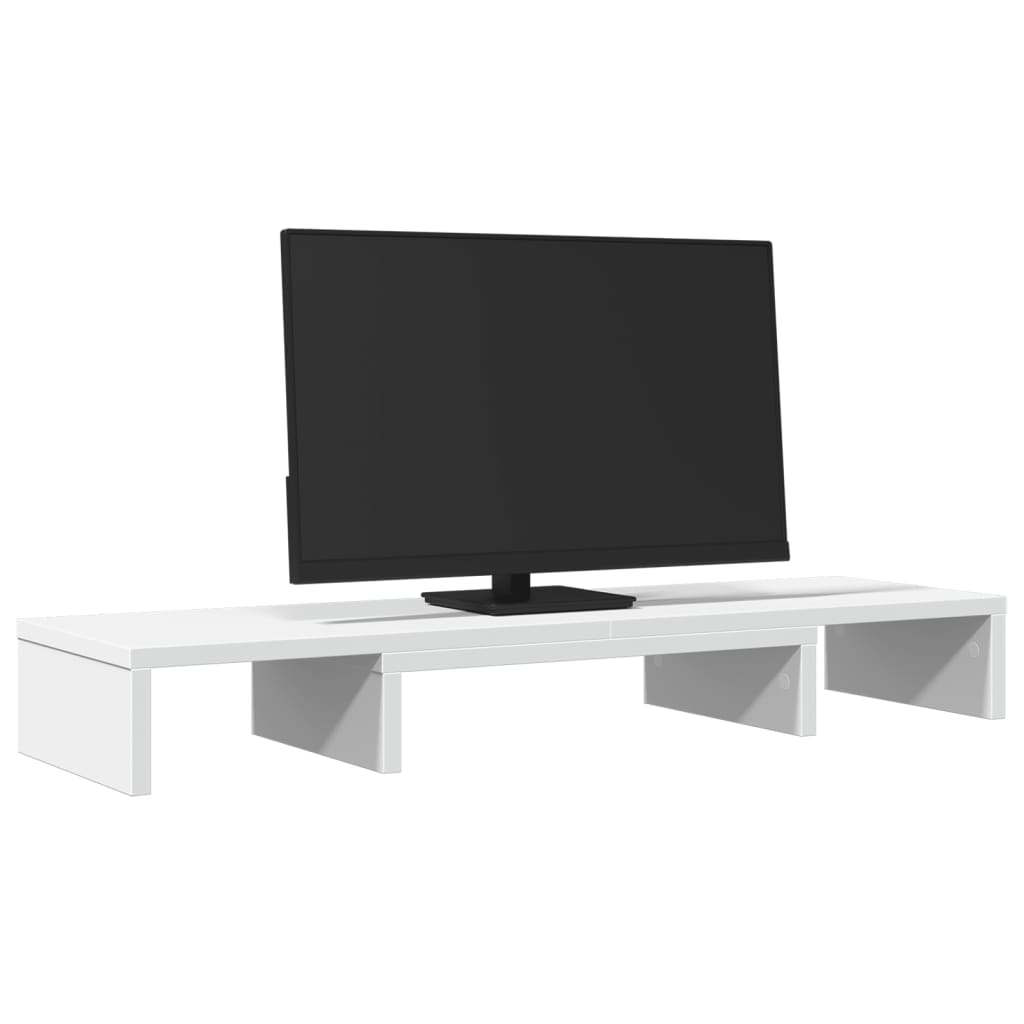 Vidaxx support de moniteur réglable 80x24x10,5 cm bois fini blanc